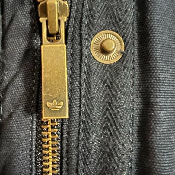 Navy Adidas Drawstring Canvas  Coat- Size M - Picture 4 of 11